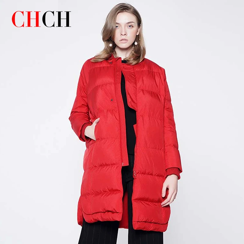 CHCH Fashion 2023 New Women Double Sided Down Jacket Winter Turtleneck Coat Double Breasted Warm Padded Parkas Snow Long coat