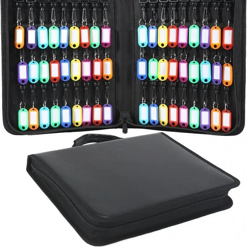 Smooth Zipper Design Portable Key Storage Box Fire Resistant Material Waterproof Material Fireproof Key Organizer Bag