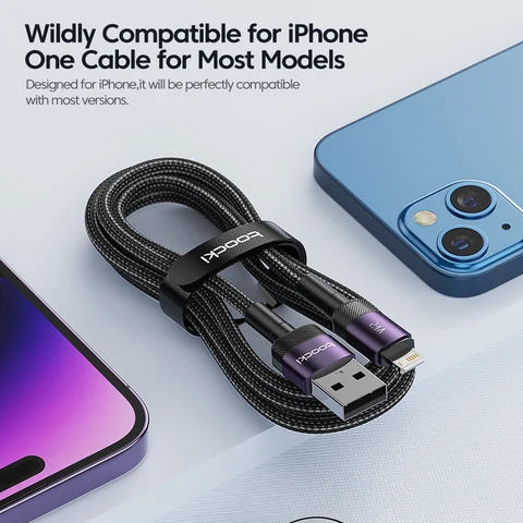 Toocki USB-кабель для iPhone, быстрая зарядка, алюминиевый — изображение продукта