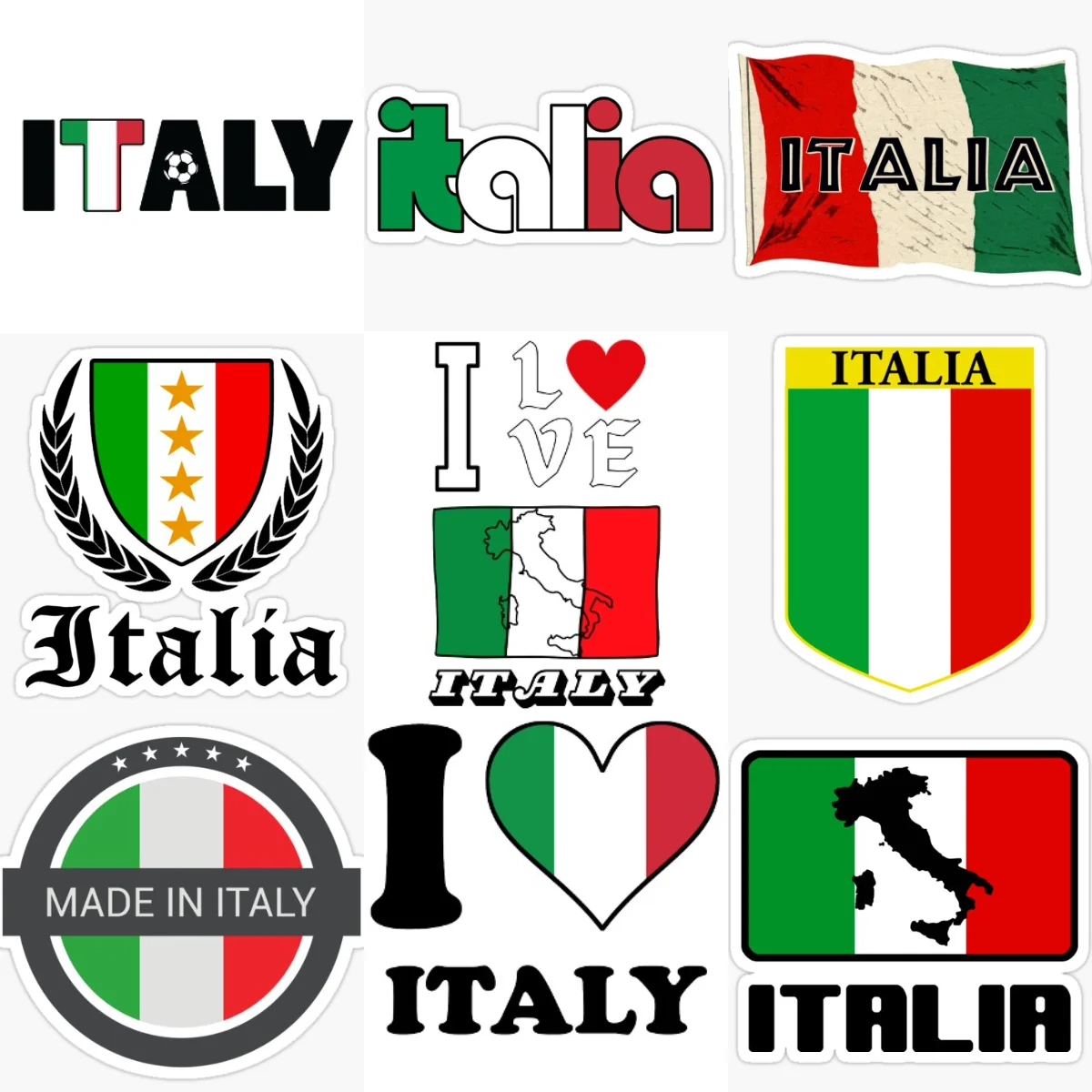 

Italy Italia Flag Map Emblem Creative PVC Car Stickers for Car Bicycle Van Truck Helmet Window Wall Decoration Accessories