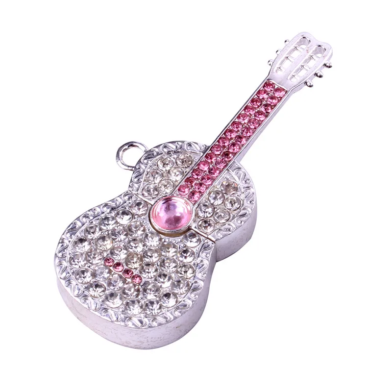 

Crystal Guitar USB Flash Drive 64GB Beautiful Pen Drive 32GB 100% Real Capacity Memory Stick 32GB Fancy U Disk 8GB Creative Gift