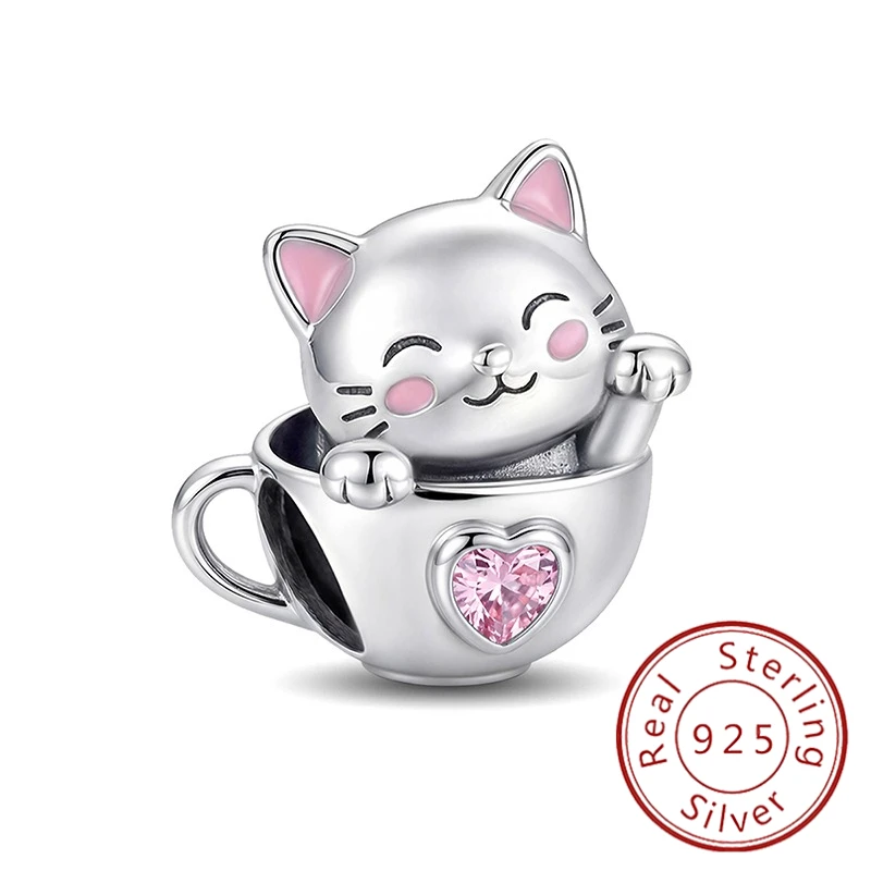 Hasen-Stegosaurus-Tier-Farbserie-Charms-Perlen passend für Original-Armbänder und Armreifen, 925er Sterlingsilber, feiner Schmuck, Geschenk