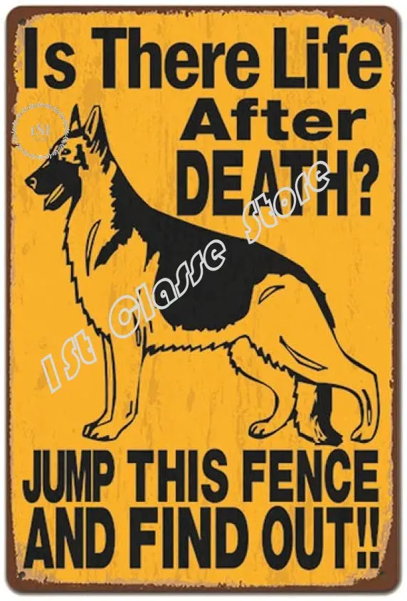 Warning Dog Metal Tin Signs Vintage Poster Beware Of Dog Retro Tin Plates Wall Stickers For Garden Family House Door Decoration