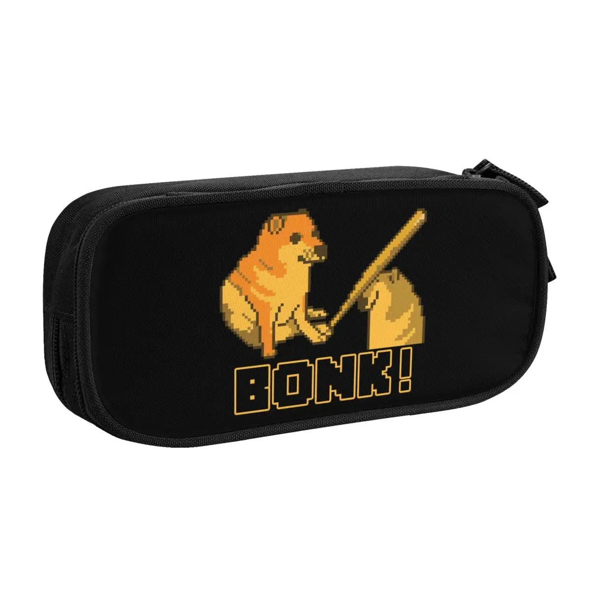 Custom Cheems Bonk Meme Pixel Art Pencil Case for Boys Gilrs Large Storage Shiba Inu Dog Pen Box Bag School Accessories