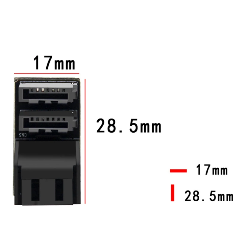 더블 SATA 7 핀 암-더블 7 핀 수 앵글 어댑터 메인 보드 SATA 어댑터 데스크탑 SSD HDD, 1 개