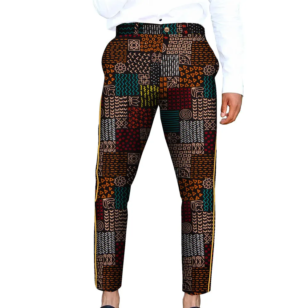 2025 African Print Men's Long Pants, Casual Pants, Export-fit Men's Straight-leg Pants Nine-pant Streetwear Men Men Pants S-5XL