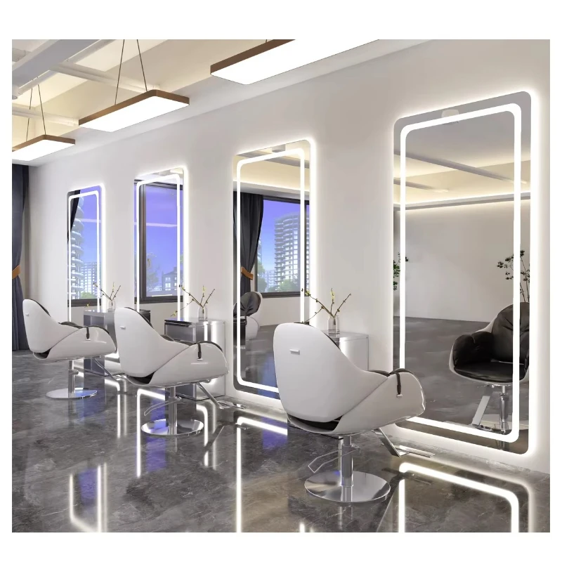 Wall Mounted Light Emitting Diode Haircut Mirror Frameless Salon Mirror Light Emitting Diode Light