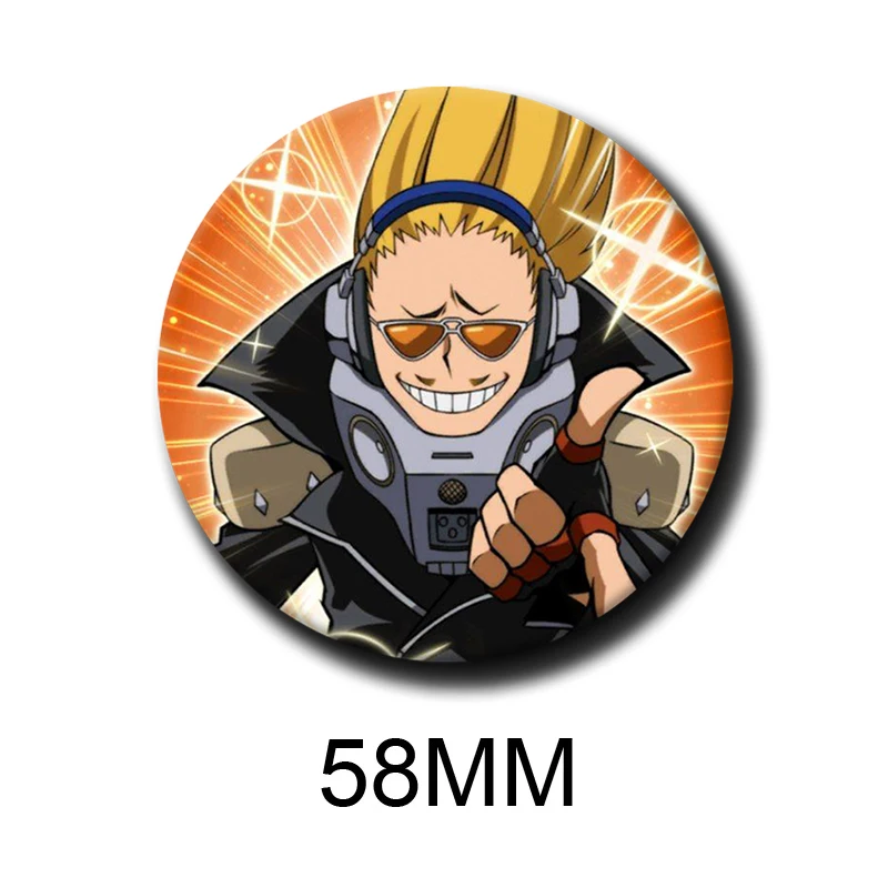 58mm Cartoon Character Present Mic Soft Button Pin Hero Anime Brooch Creative Badge for Backpack Clothes Decoration Gift