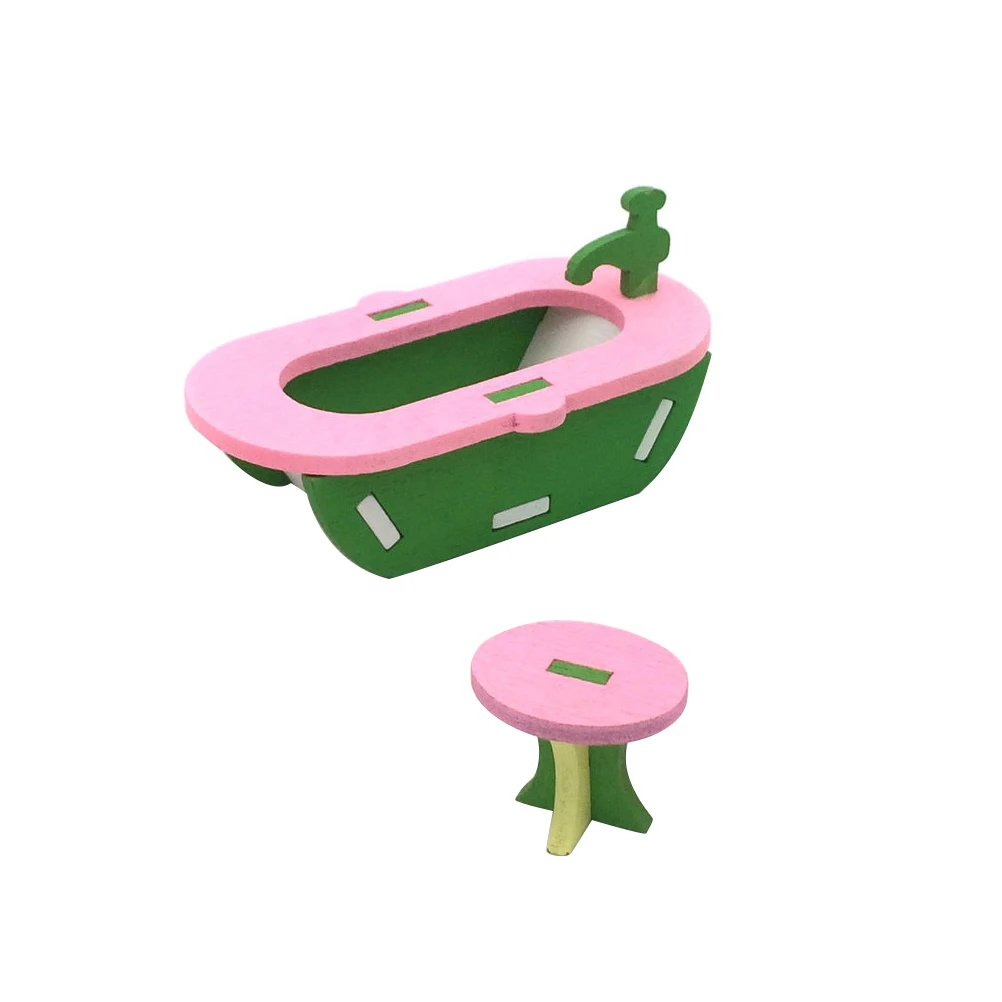 

Wooden Simulated Furniture House Mini Funiture Children Toys Bathroom Decoration