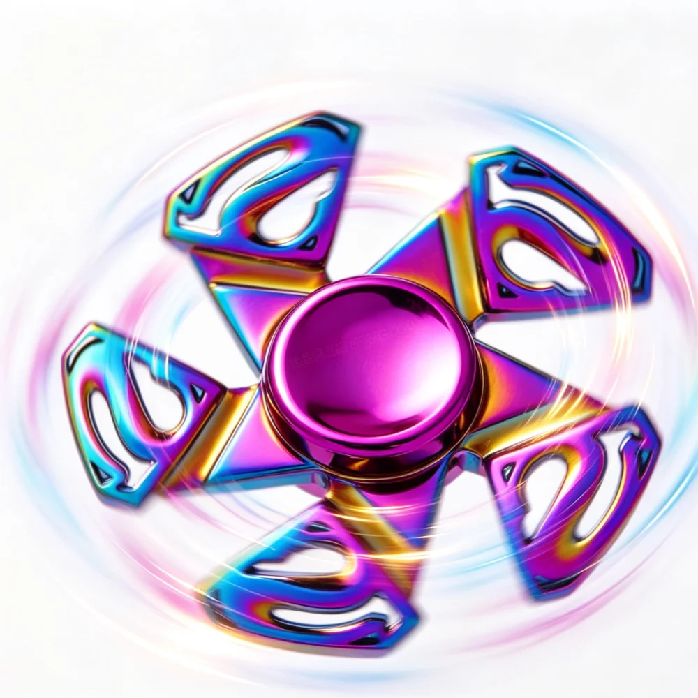 Colorful Fidget Spinner, Creative Stress Relief Fingertip Toy, Cool Rainbow‑Color Hand Spinner for Relaxation & Class Break, 1Pc Random Style