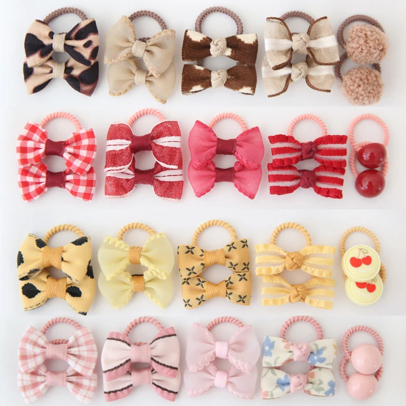 10Pcs/Lot  Children\'s Cute Headwear Hair Accessories Bow For Babys  Scrunchie