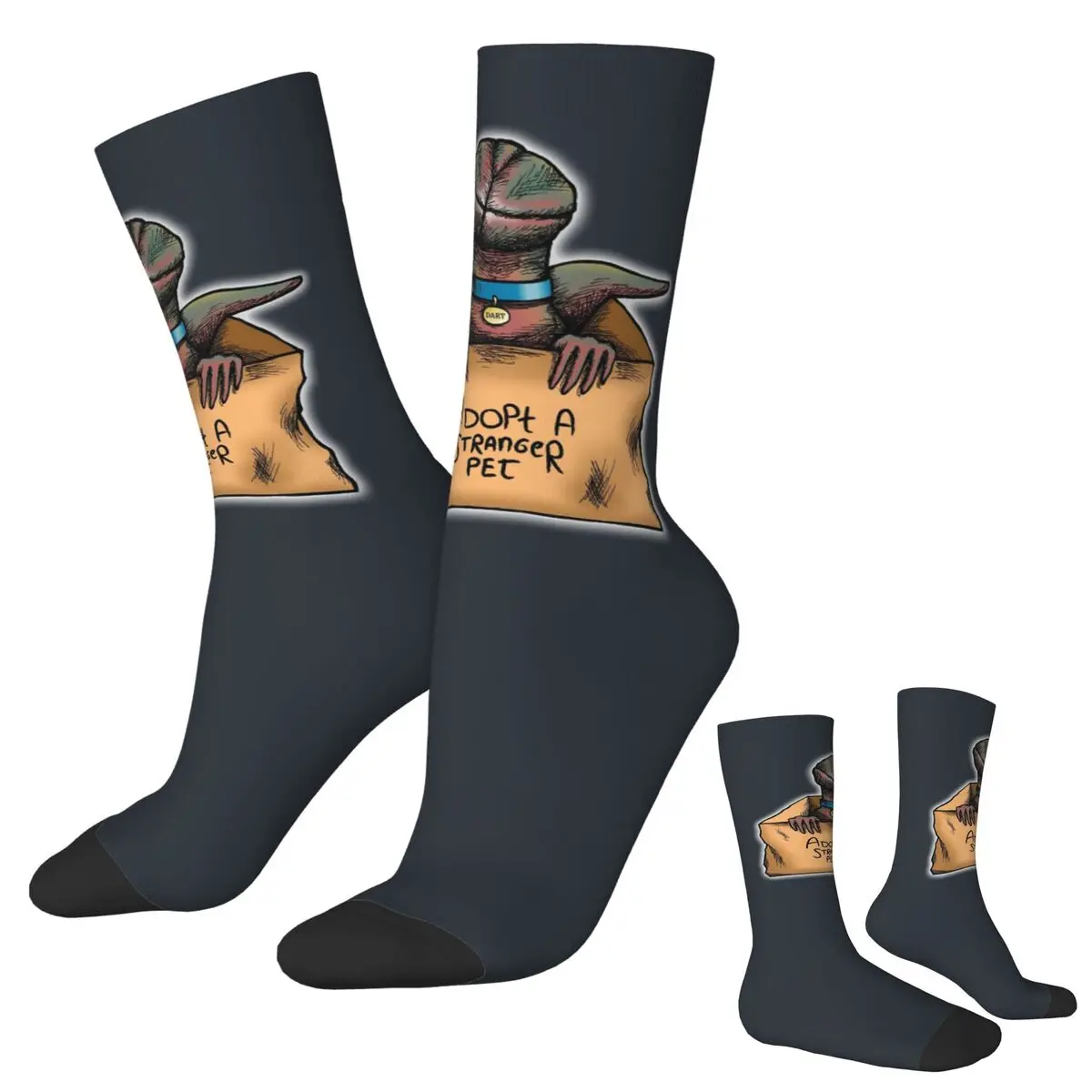Adopt A Stranger Pet calcetines Harajuku medias absorbentes del sudor calcetines largos para todas las estaciones accesorios regalo de cumpleaños para hombre y mujer