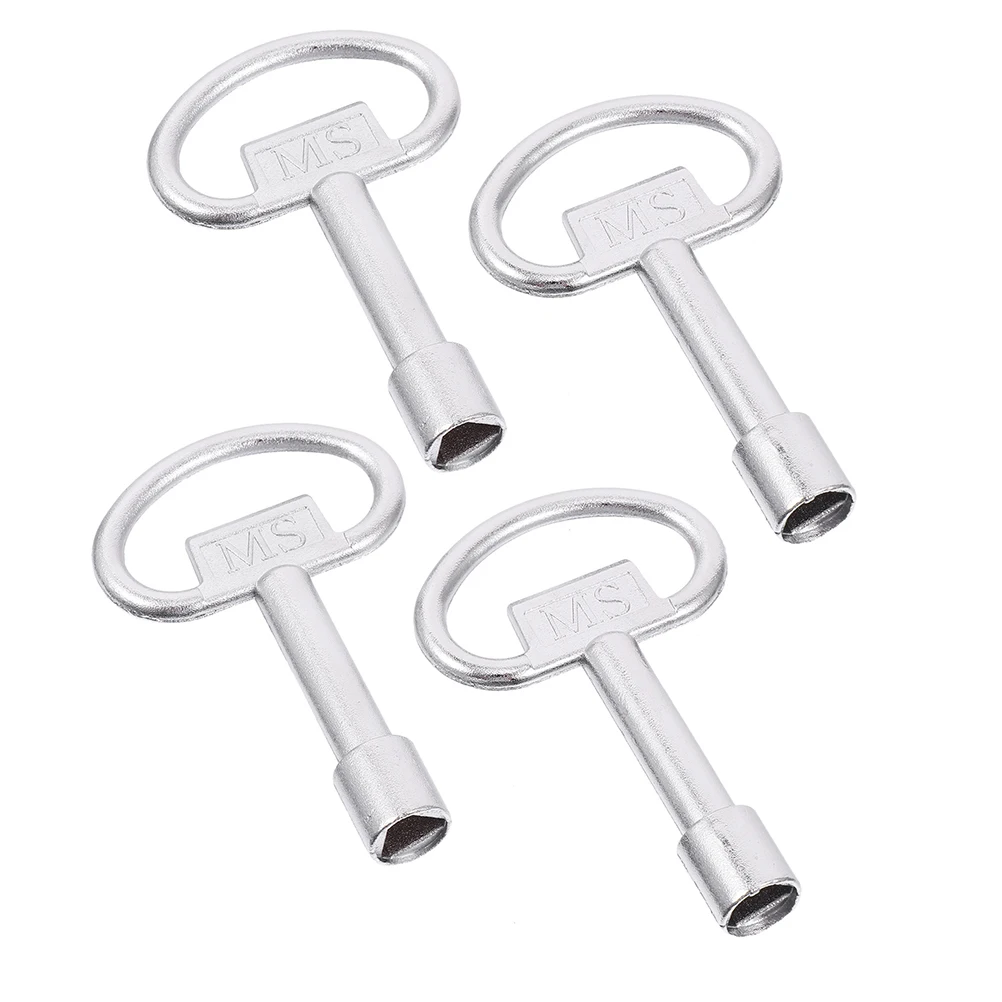 

4Pcs Universal Mechanical Keys Electric Cabinet Lock Door Wrench Triangle Socket Spanner Gas Meter Box Key Elevator Door Key