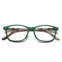 Women Fashion Reading Glasses Female Blue Light Flower Print Magnifying Presbyopic Eyewear Resin Read Eyeglasses +1.0 To +4.0