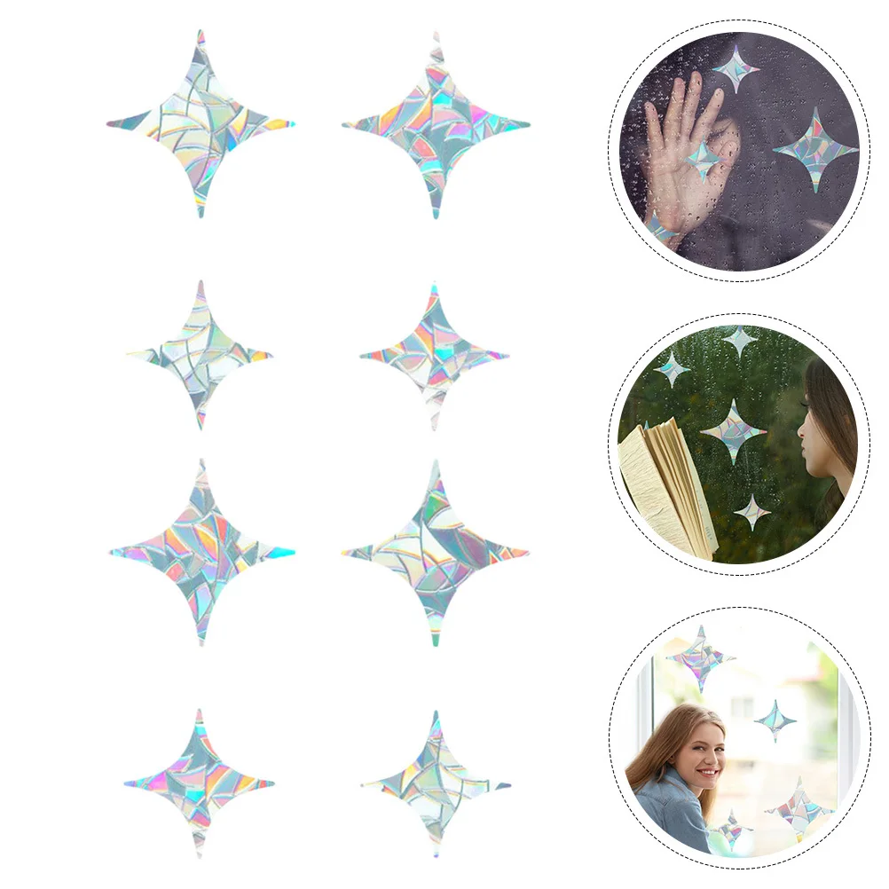 

8Pcs Bird Strike Prevention Window Cling Static Glass Decals Removable DIY Decorative Stickers Indoor Outdoor Safety
