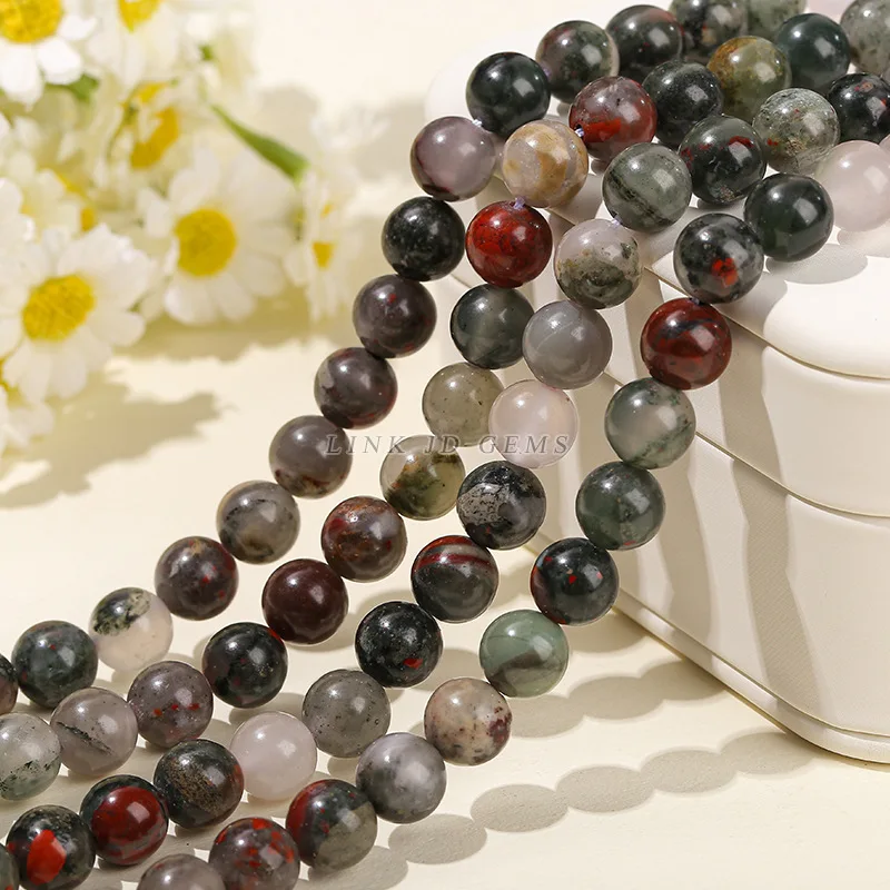 

1Set Loose African Beads Natural Round Crystal Stone Beads for DIY Jewelry Bracelets Necklaces 10mm