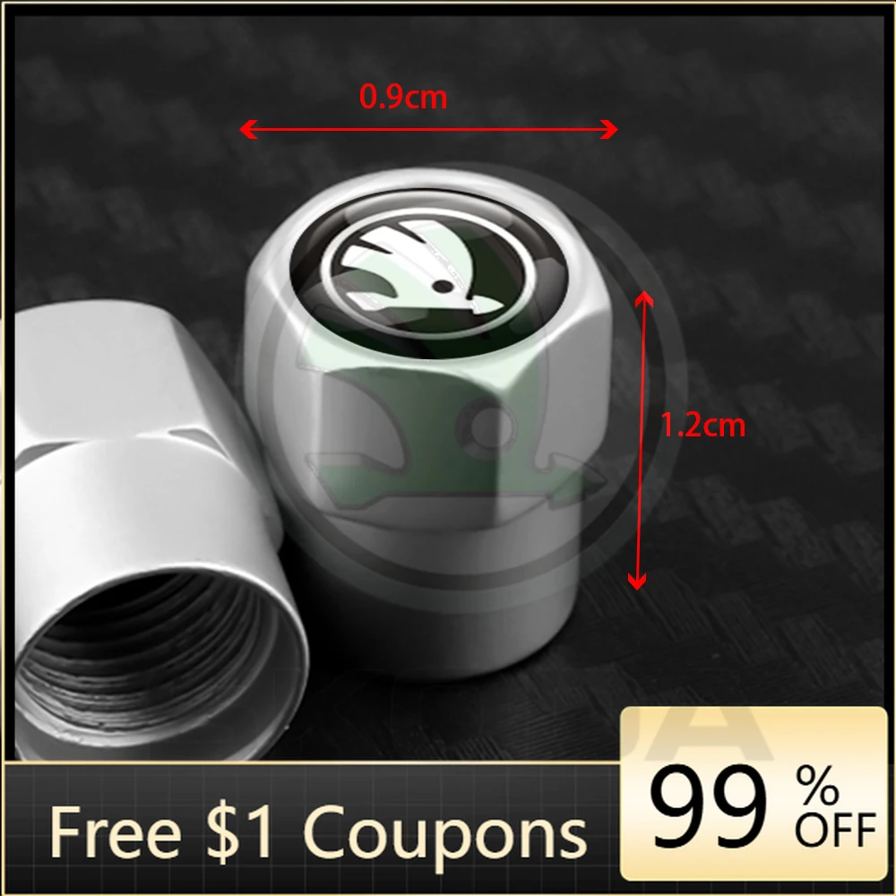 

Car Stickers 2025 Hot 4Pcs Car Accessories Car Tire Valve Cover Wheel Protection Dust Caps For Skoda VRS VII Octavia A2 A5 2 Sup