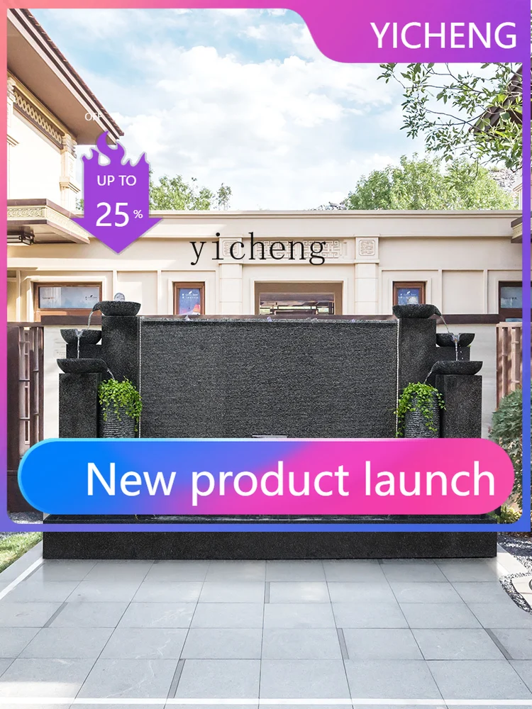 

LYY living room courtyard water feature water curtain wall rockery flowing water fountain decorative landscape ornament