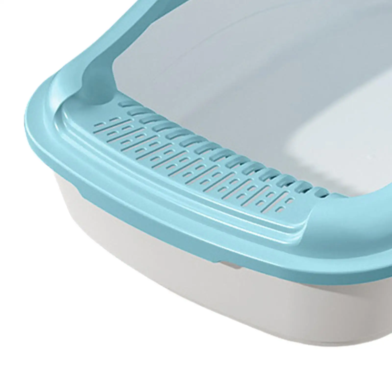 Cat Litter Box Semi Enclosed Anti Splashing Smooth Bottom Versatile for Small
