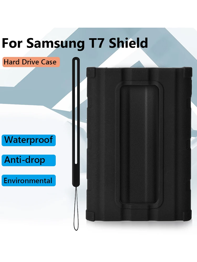 For Samsung T7 Shield Silicone Case SSD Shell Sleeve Waterproof Protective Case Cover Protective Cover Shell Sleeve Portable SSD