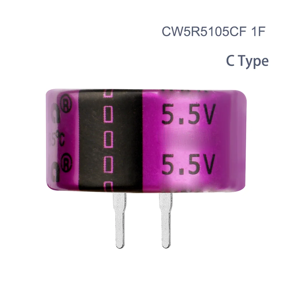 

CW Super Capacitors CDA Capacitor CW5R5105CF 5.5V 1F C Type SuperCapacitors Button Type Farrah