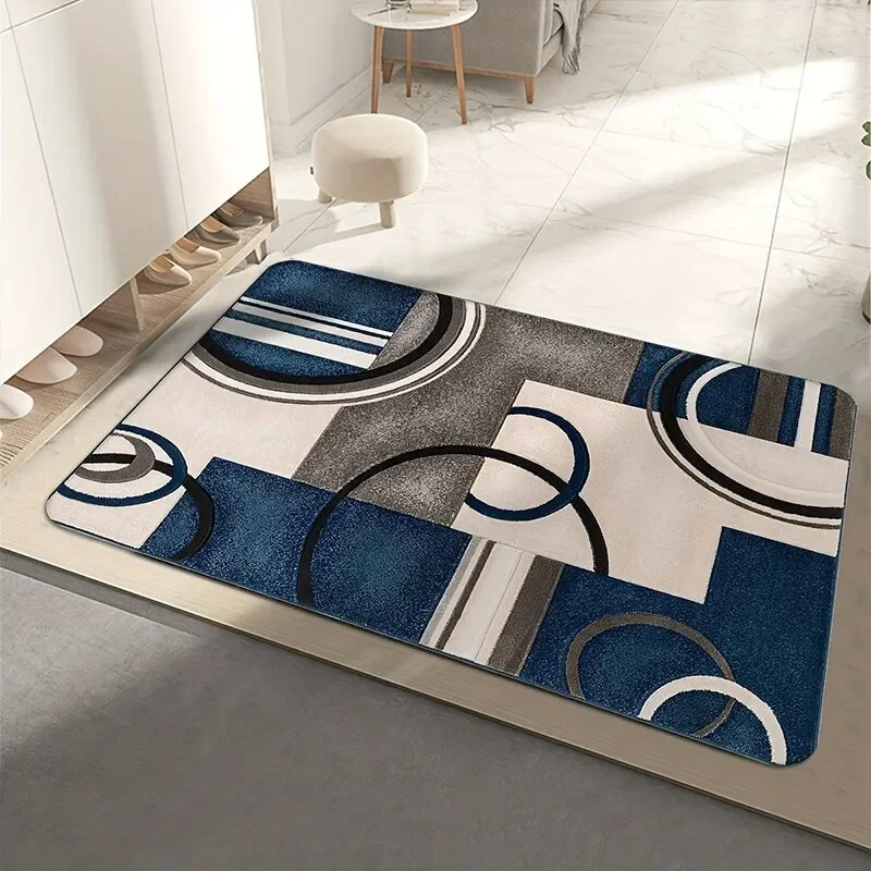 European Modern Style Floor Mats Non Slip Absorbent Entrance Door Mat Bathroom Shower Mat Household Bathroom Bedroom Floor Mat