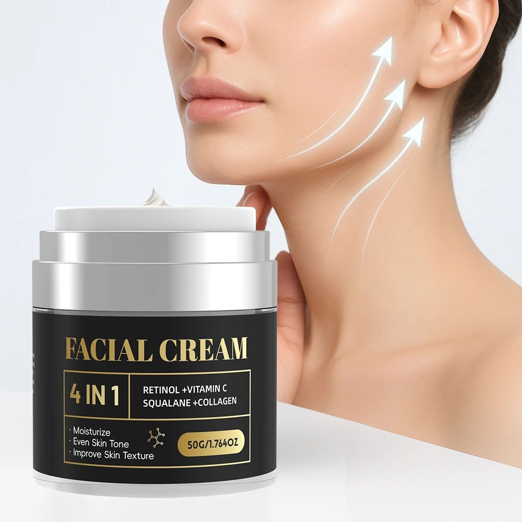 Crema Refinadora Progresiva 50g - Retinol 4 en 1 + Vitamina C y Squalano para Mejorar el Radiance y Apoye la Piel Nutrir Profunda