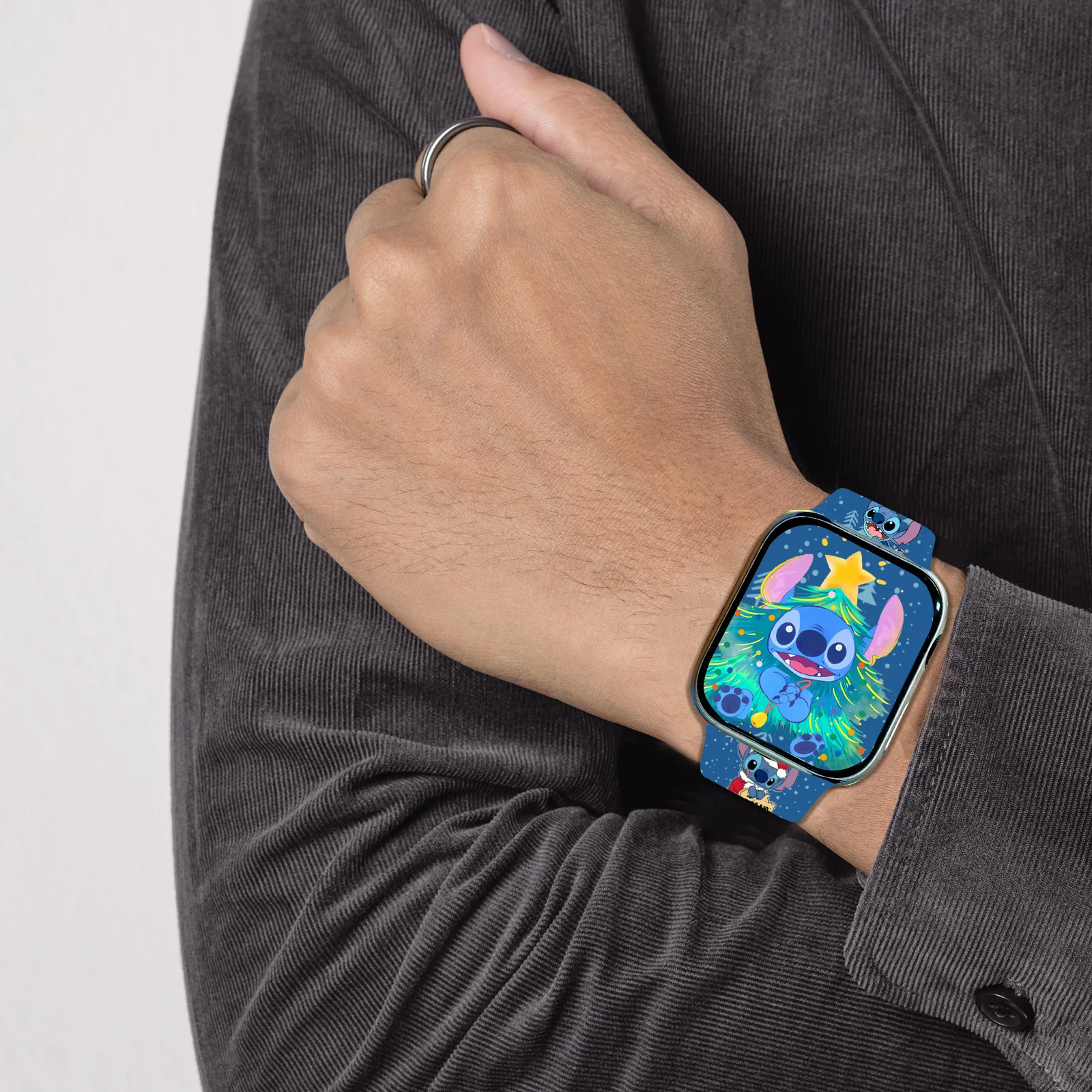 ديزني عيد الميلاد غرزة حزام لساعة أبل 11 10 9 8 سيليكون الفرقة استبدال سوار ل iWatch 46/44/42/41 مللي متر حزام الساعات #3