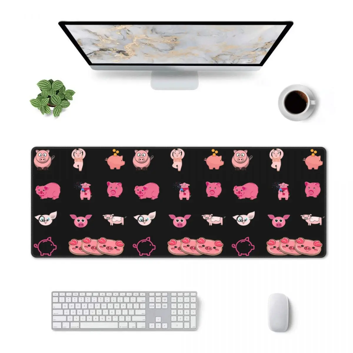 Large Mouse Pad National Pig Day Sticker Pack Gamer PC Laptop Mats Keyboard Carpet Computer Gaming Office Accessories Desk Mat