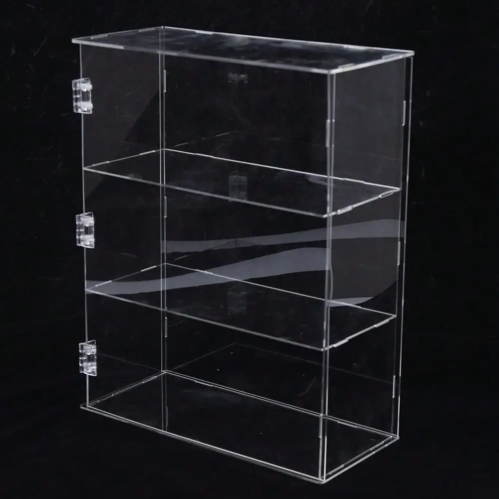 Acrylic Display Case Clear For 3Tier Dustproof Toy Showcase Holder Display Shelf