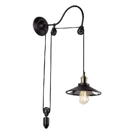 

Retro wall lamp Retro restaurant Balcony stairs Creative wrought iron European telescopic lifting wall lamp