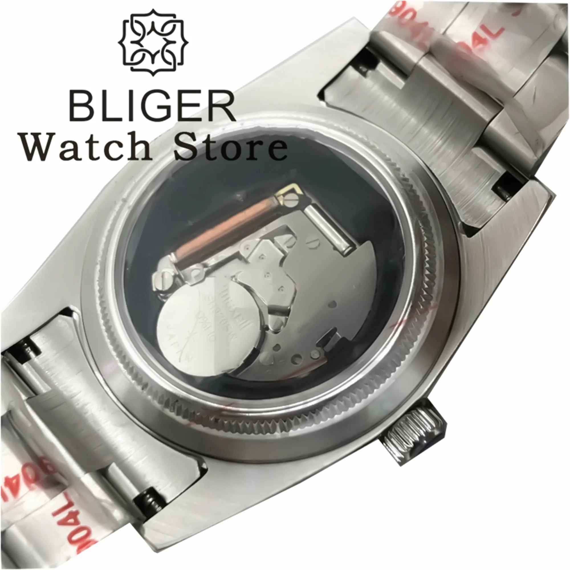 BLIGER 39mm Ronda 515 Quartz Watch For Men Black White Dial luminous 24 Hour GMT Bezel Stainless Case Sapphire glass GMT Hand