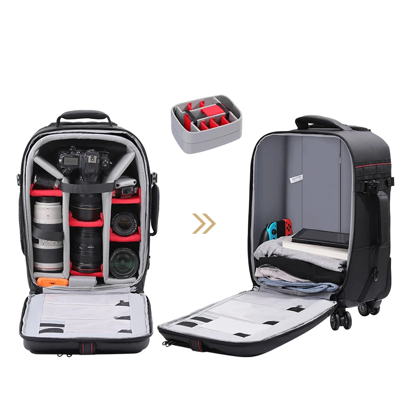 hot sale Trolley camera bags DSLR waterproof backpack multifunction camera bags EIRMAI DC410T DC420T  Large space Trolley