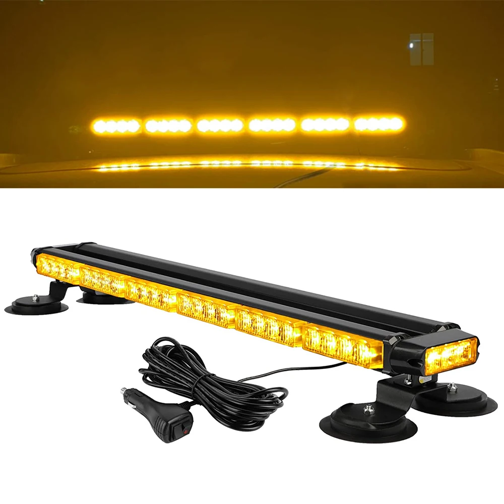 

29.5'' LED Strobe Light Bar Traffic Signal Emergency Warning Flashing Light Amber Car Roof Top Strobe Lights Police Flash Lamp