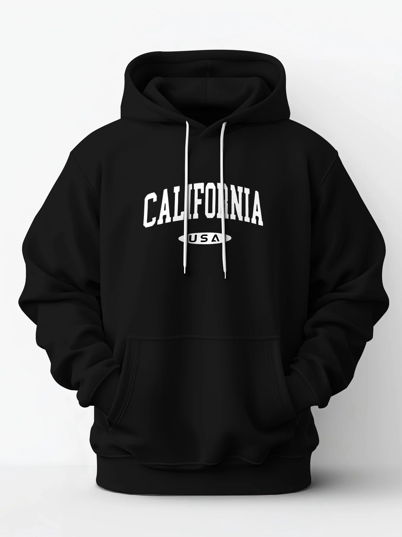 California Hoodie with Front Pocket Long Sleeve Hooded Sweater Casual Streetwear Outdoor Sports Sporty Style Comfortable Stylish