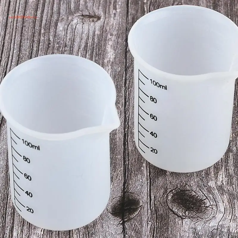 6 vasos silicona para mezclar y verter, vasos medidores resina reutilizables grandes 500ml y 250ml para moldes