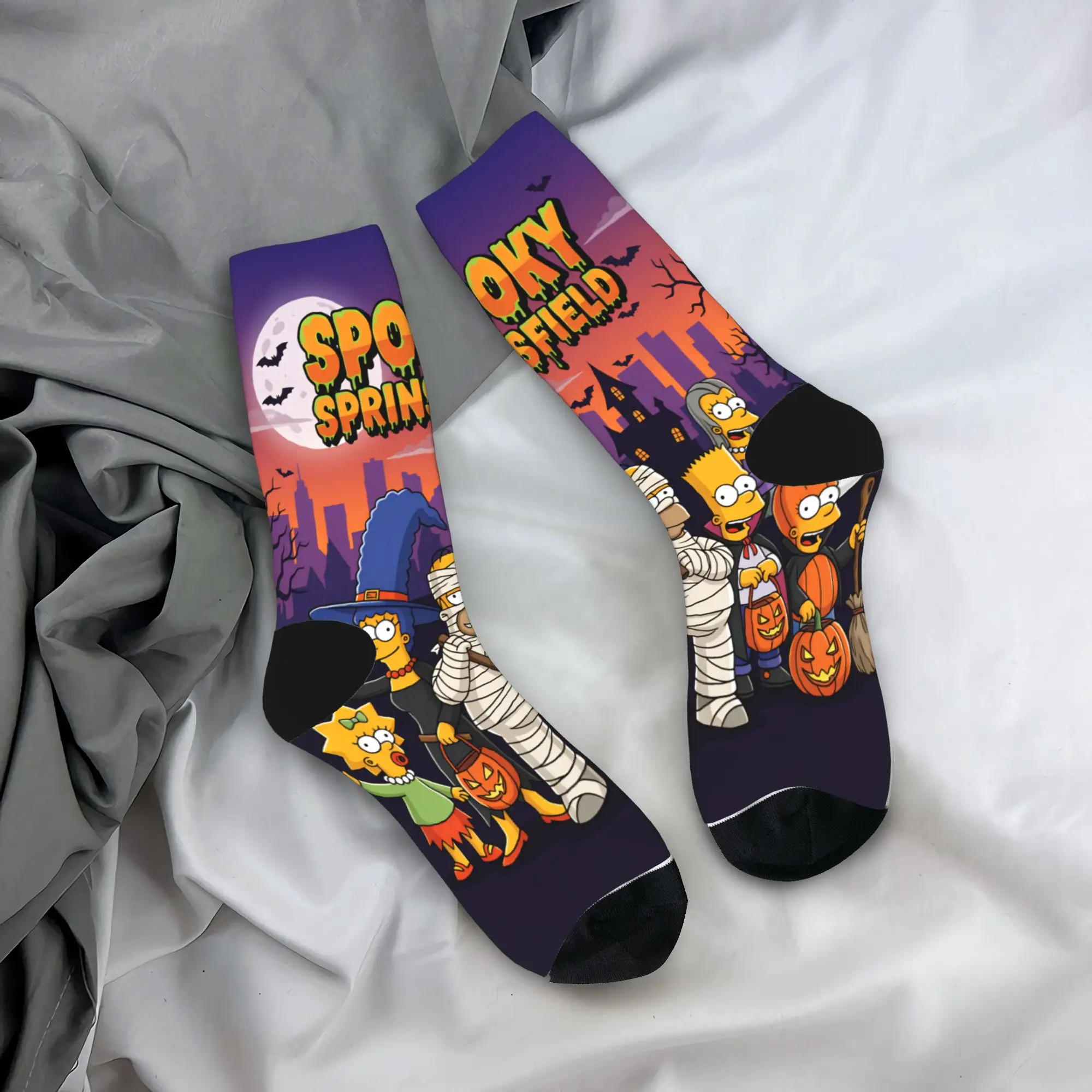 

Unisex Men Socks S-Simpsons Mummy Homer Spooky Springfield Stockings Autumn Retro Socks Design Running Sports Anti Skid Socks