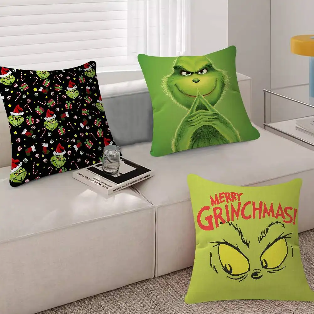 Film The G-Grinch C-Christmas Pillow Case Fashion Square Pillowcase Bedroom Sofa Room Ins Decoration Leisure