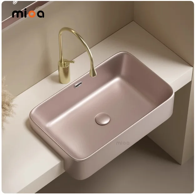 HYS hotel wind table basin semi-recessed square medieval semi-recessed bathroom washbasin wash basin Taichung basin