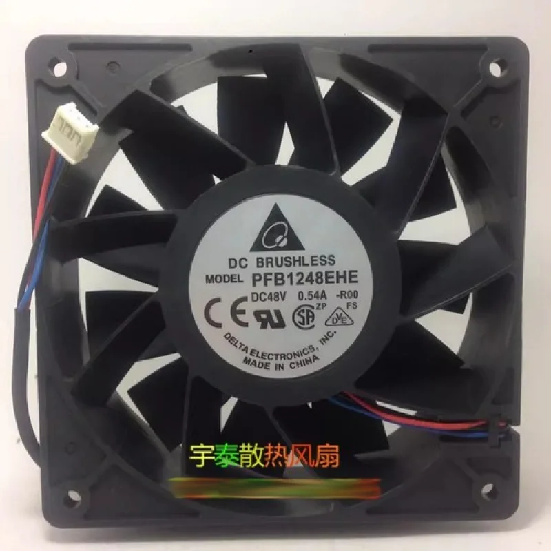 C for    Delta PFB1248EHE-R00 DC48V 0.54A 3-Pin Silent Cooling Fan