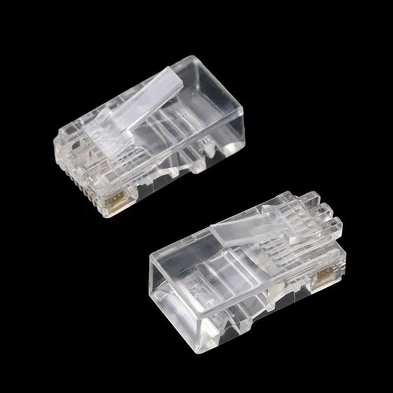Módulo de Cables Ethernet de RJ-45, conector de red para UTP Cat5, Cat5e, RJ45, cabezas de cristal 8P8C, 50/100 Uds.