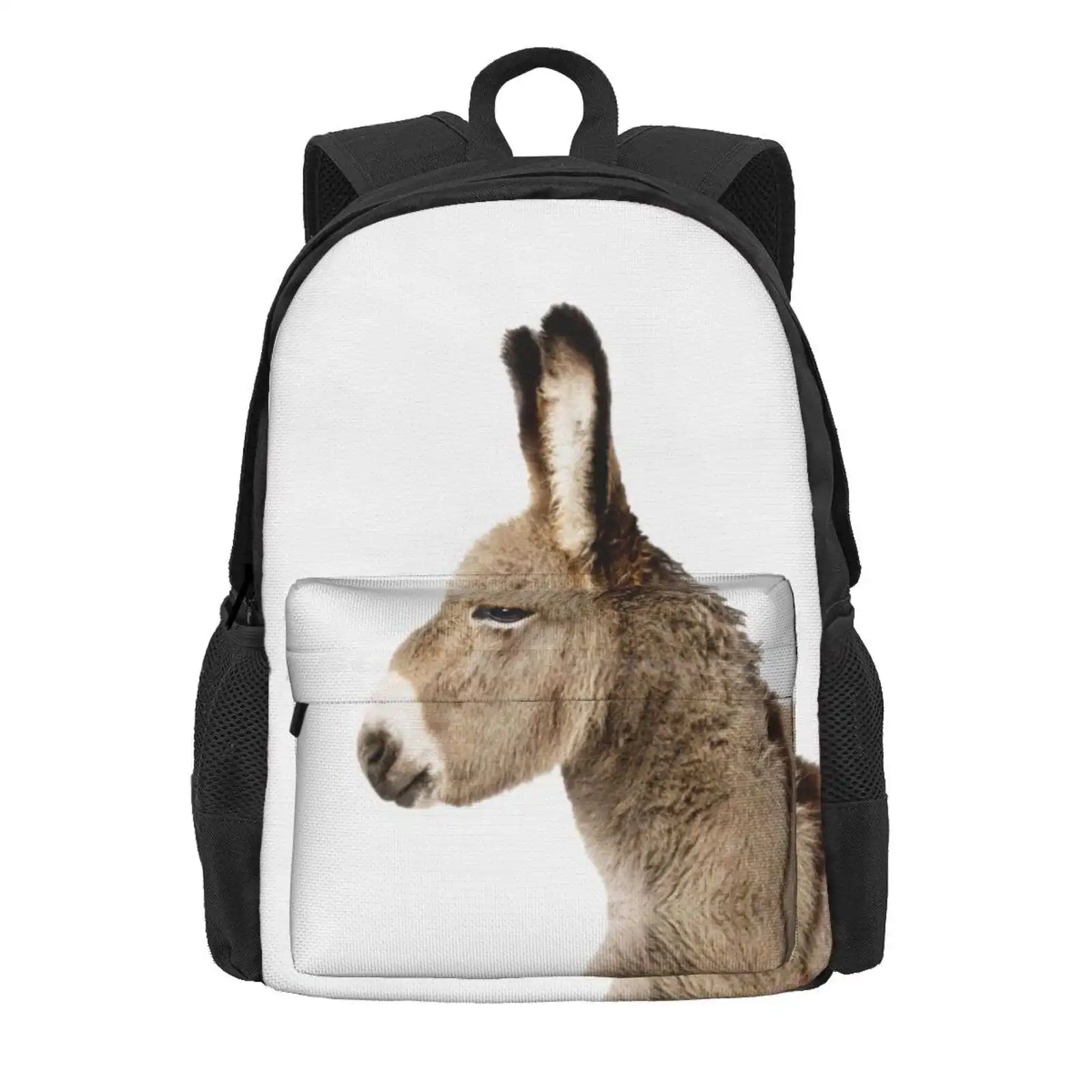 Donkey Print, Nursery, Animal, Kids Room, Modern Art, Wall Decor Hot Sale Schoolbag Backpack Fashion Bags Donkey Animal