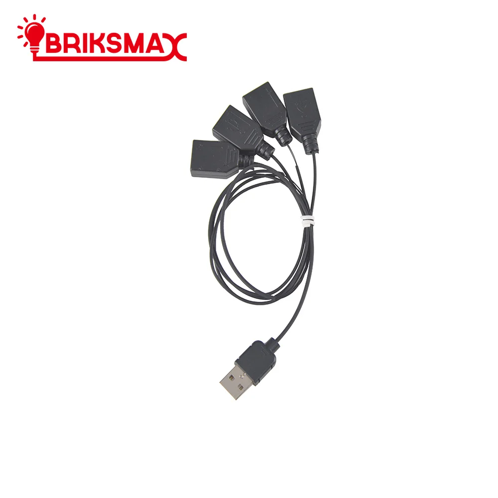 BRIKSMAX Light Accessories Black One to Seven USB Port Usb Hub for Building Block Led Light Kit 10220 42083 10260 10255