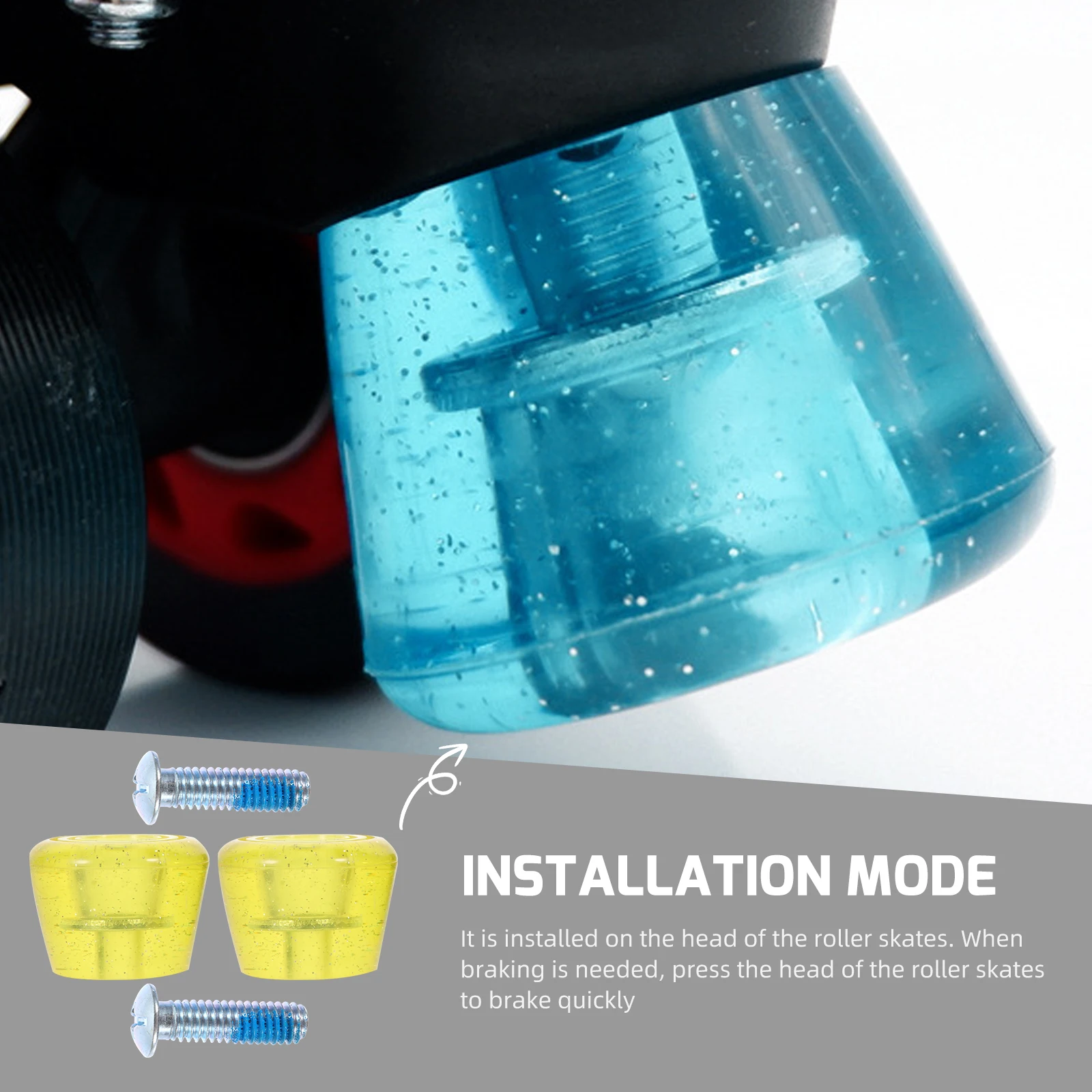 1 زوج المهنية الأسطوانة تزلج توقف مقاومة للاهتراء استبدال الفرامل ملحق قابل للتعديل ارتفاع سدادات تزلج المقابس #1