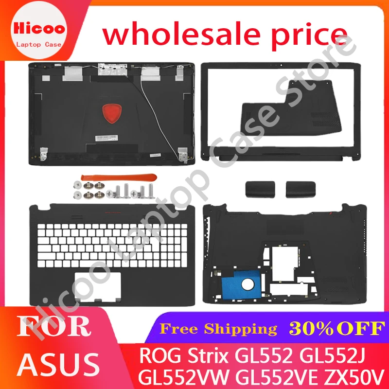 laptop lcd tampa traseira para asus rog strix gl552 gl552j gl552vw gl552ve zx50v moldura frontal palmrest superior inferior case dobradicas novo 01