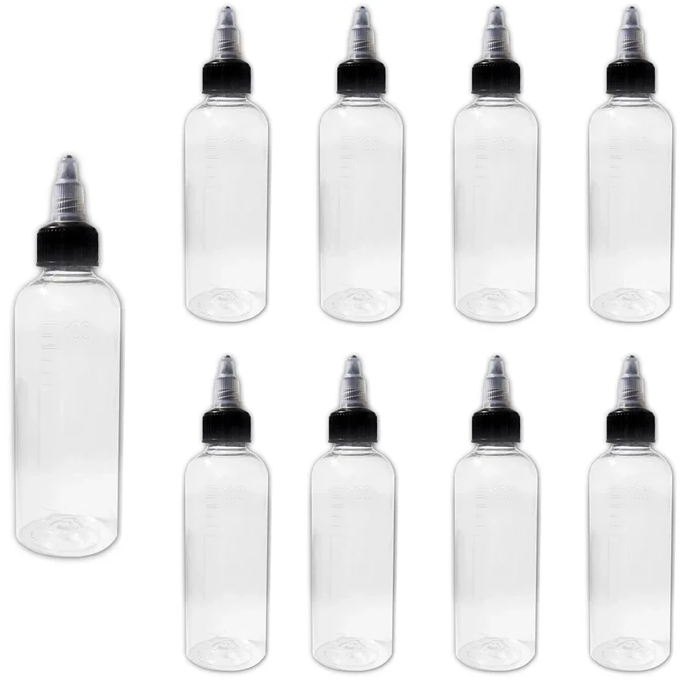 5p 10ml-100ml abgestufte transparente Haustier Plastik flasche Farbe, Flüssigkeit, Kleber Reise behälter Tattoo Tinte abgestufte Tropf flasche