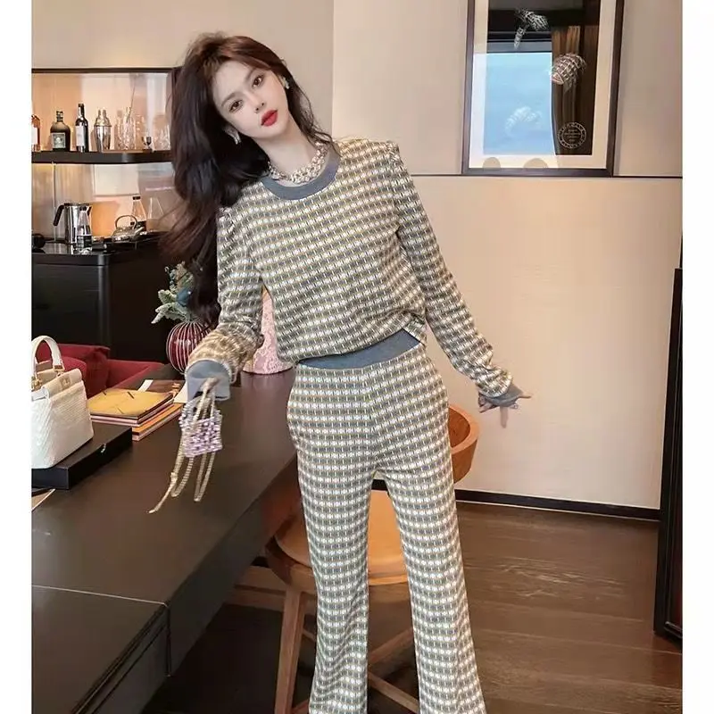 명품 Korean Two Piece Set Women Golf Wear 2025 Spring New Authentic Golf Suits Fashion Casual Top + Golf Pants Women Golf Clothing