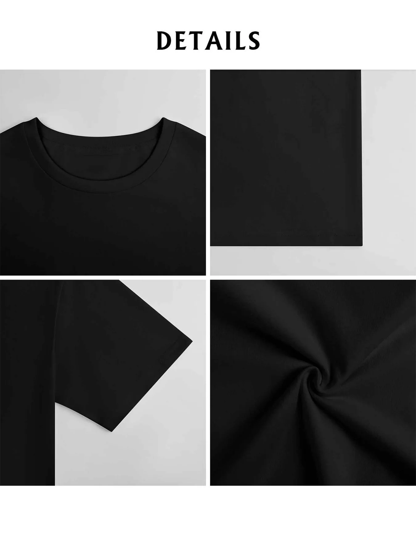 [Camiseta de algodón] Camiseta de algodón para adultos |   Camiseta casual para todas las estaciones con cuello redondo y elástico - Top de manga corta de corte regular