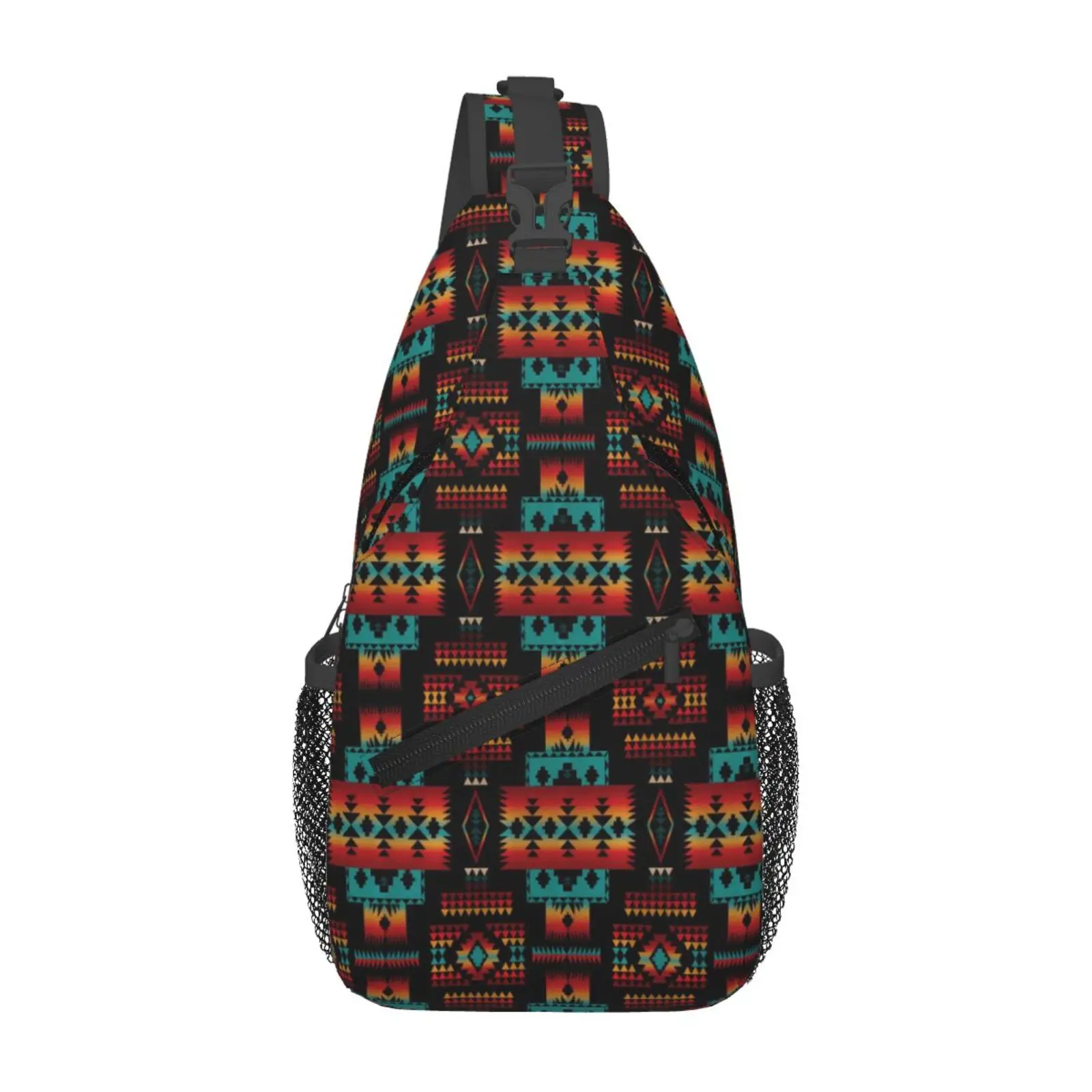 

Unisex Native American Headdress Print Chest Bag Men Sling Crossbody Backpack Chest Bag Travel Hiking Daypack Shoulder Bag