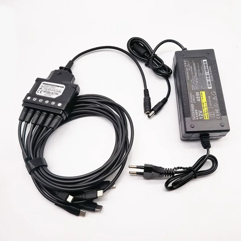 PS4001 6 방향 충전기 케이블 유형-C 플러그 어댑터 HYT Hytera BP560 AP510 G32 G36 양방향 라디오 용 전원 충전 스위칭